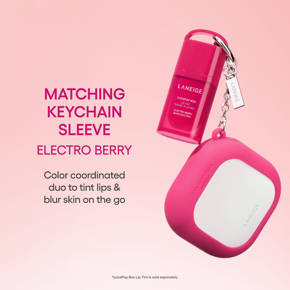 LANEIGE silicone keychain sleeve clipped to strap for easy access