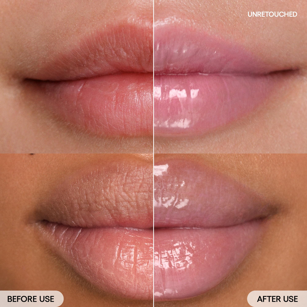 LANEIGE swiped texture closeup revealing glossy, lightweight finish for instant shine