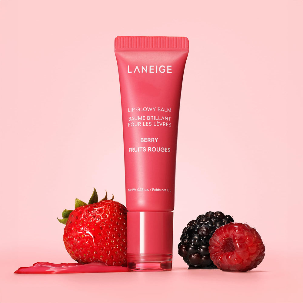 LANEIGE open tube revealing balm bullet to show applicator and easy swipe application benefit