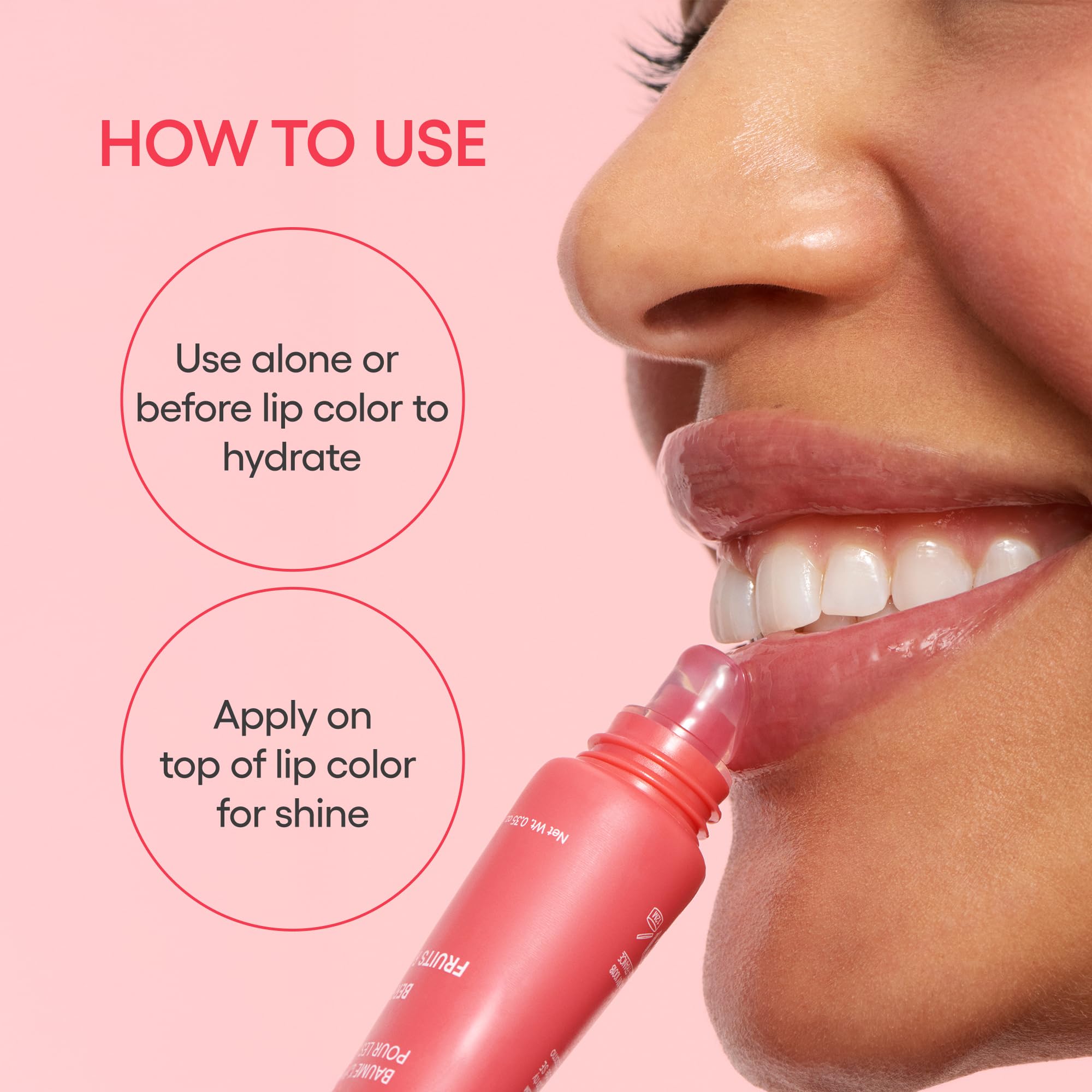 LANEIGE lip balm beside a coin showing compact size for easy travel benefit