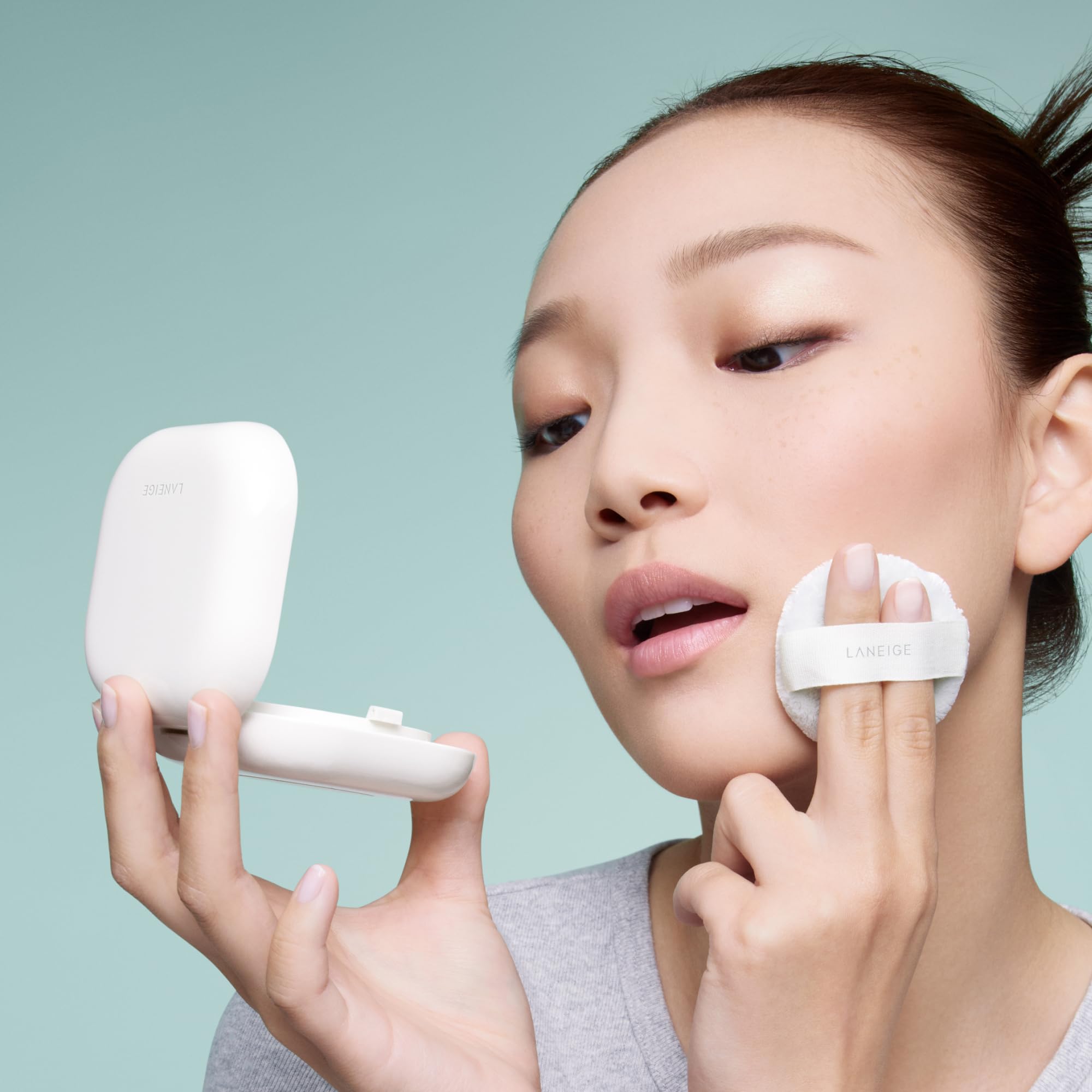 LANEIGE lip serum texture swipe showing glossy, hydrating finish