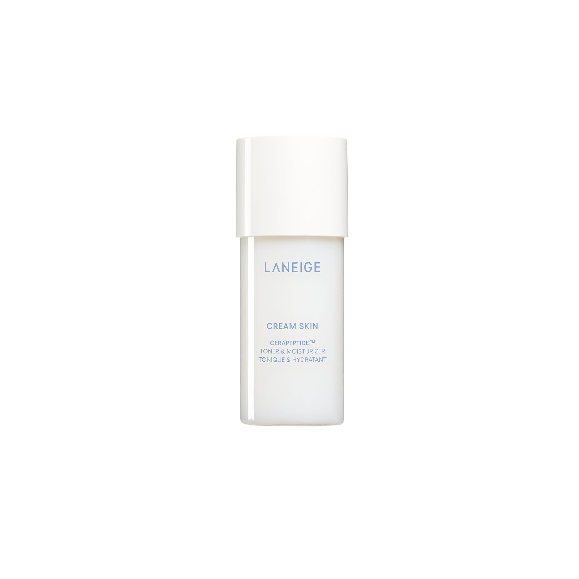 LANEIGE mini front packaging showing compact refillable bottle and branding benefit convenience