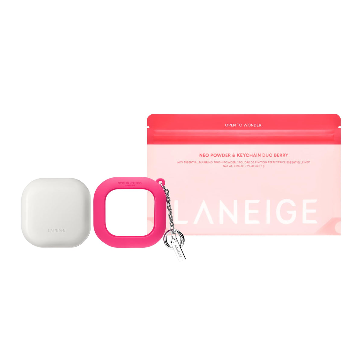 LANEIGE front packaging showing compact and sleeve for effortless portability
