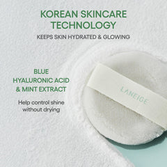 LANEIGE powder texture macro showing ultra-fine particles for smooth finish