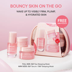 LANEIGE pouch open with products inside for organized travel convenience