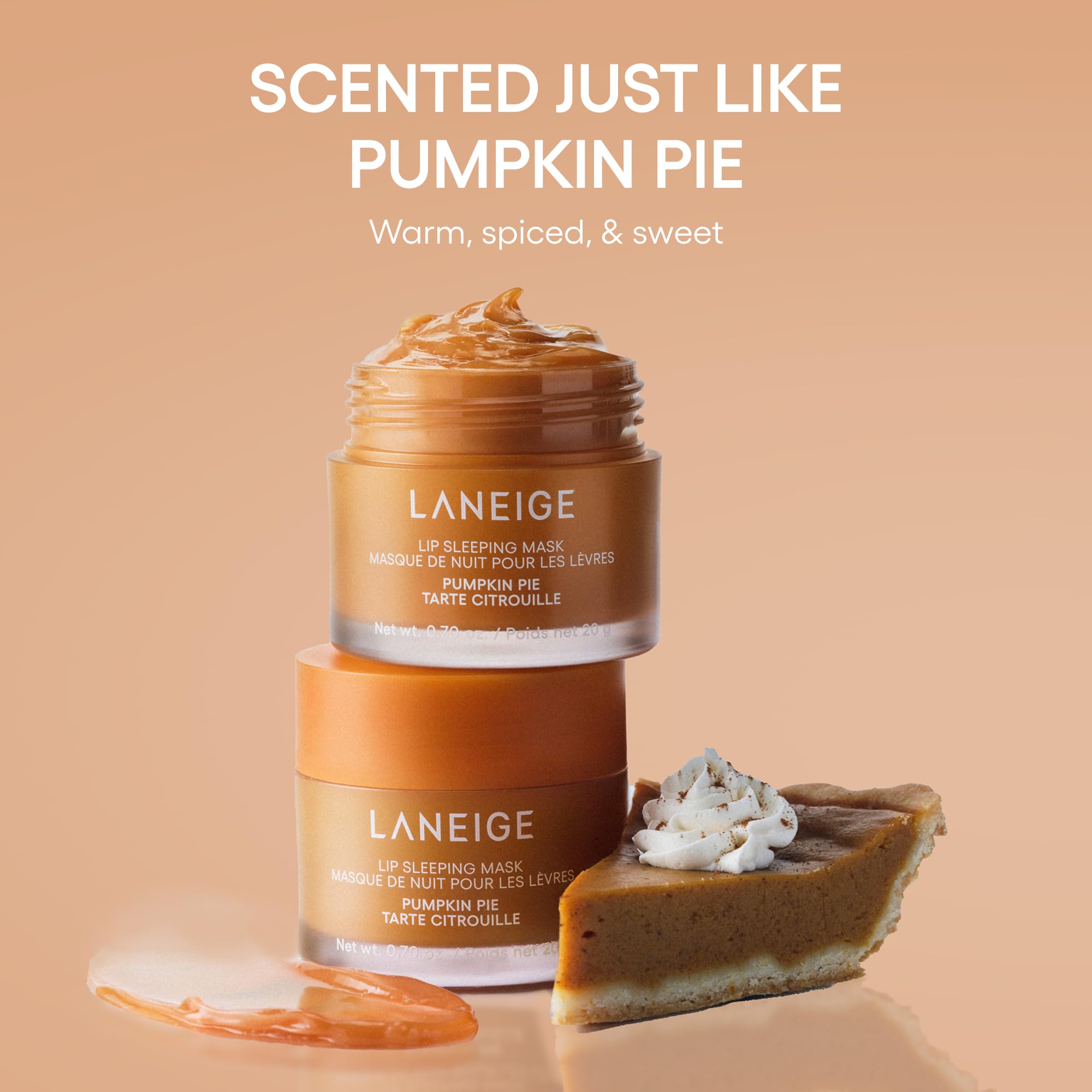 LANEIGE jar beside lipstick to show compact size and travel-friendly benefit