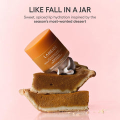 LANEIGE open jar showing creamy Pumpkin Pie texture for deep nourishment