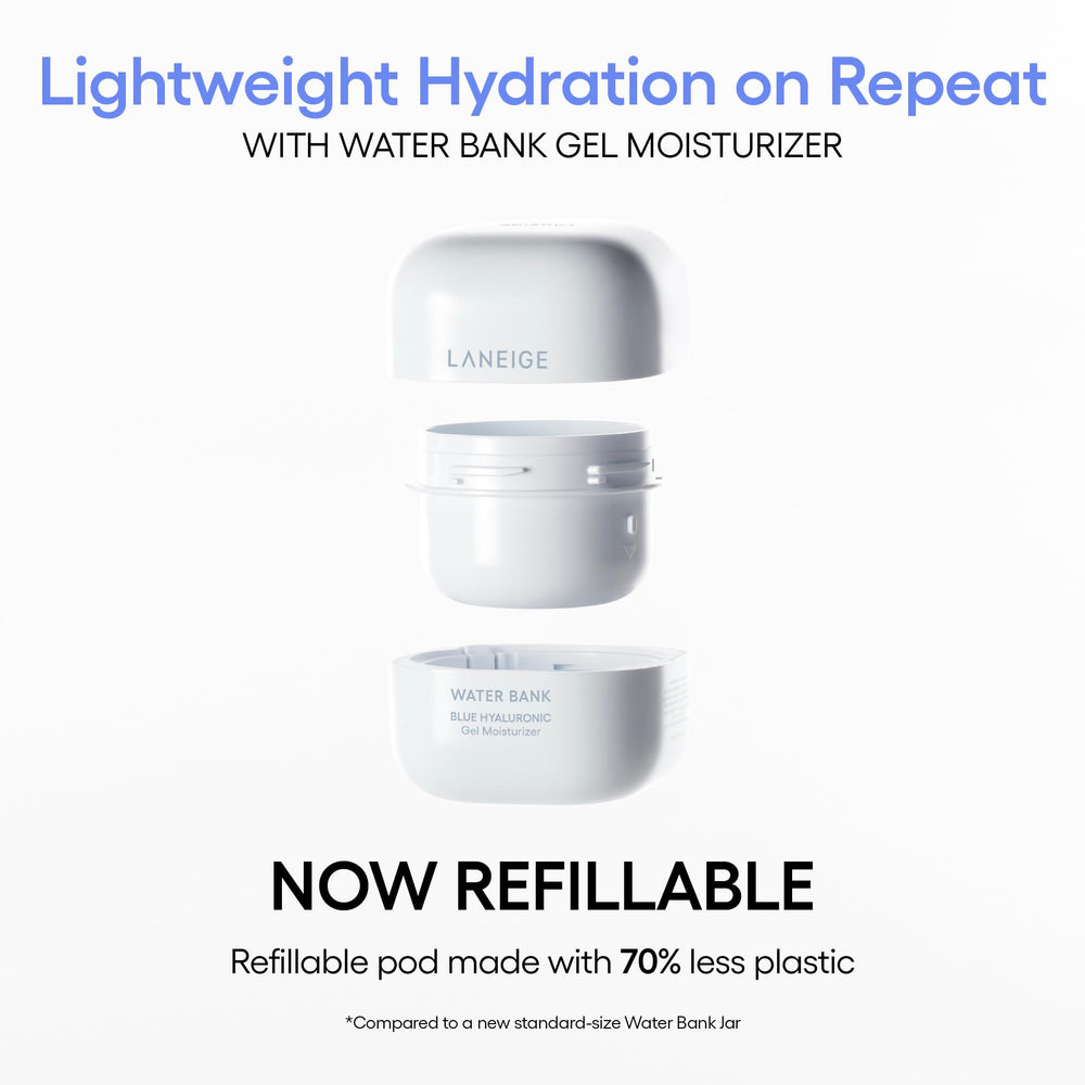 LANEIGE jar next to spoon to show actual product size and portability