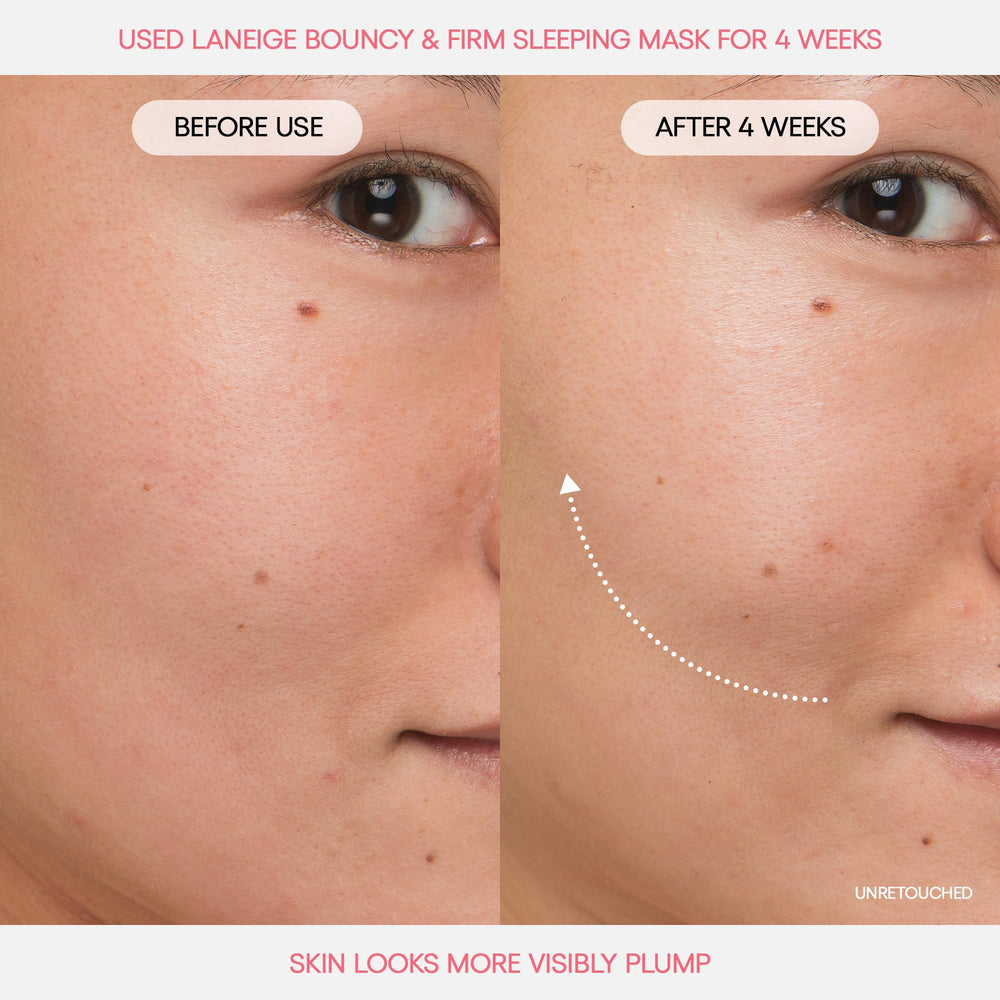 LANEIGE product size comparison displaying full-size eye mask and travel pieces