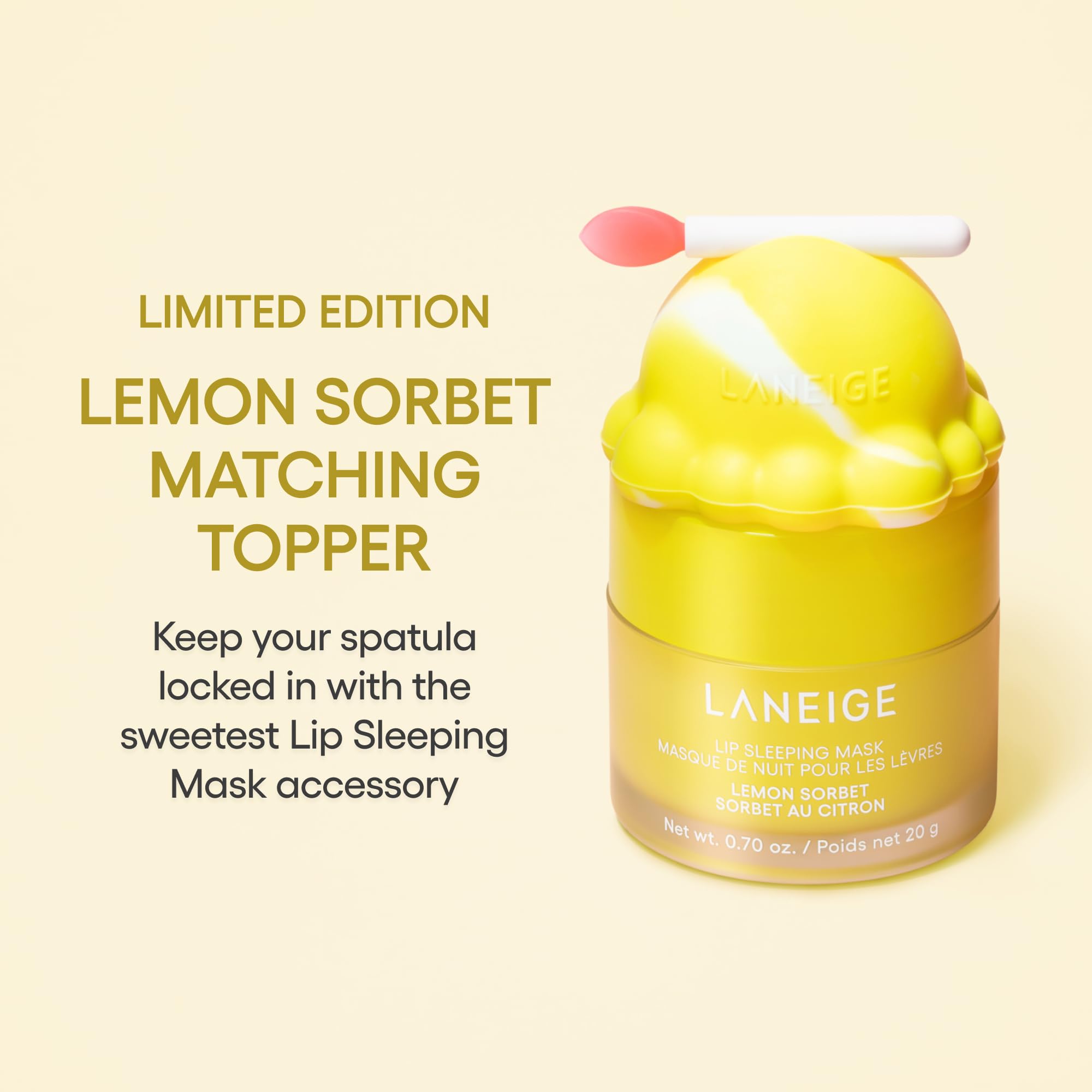 LANEIGE spatula stored in matching topper for hygienic application