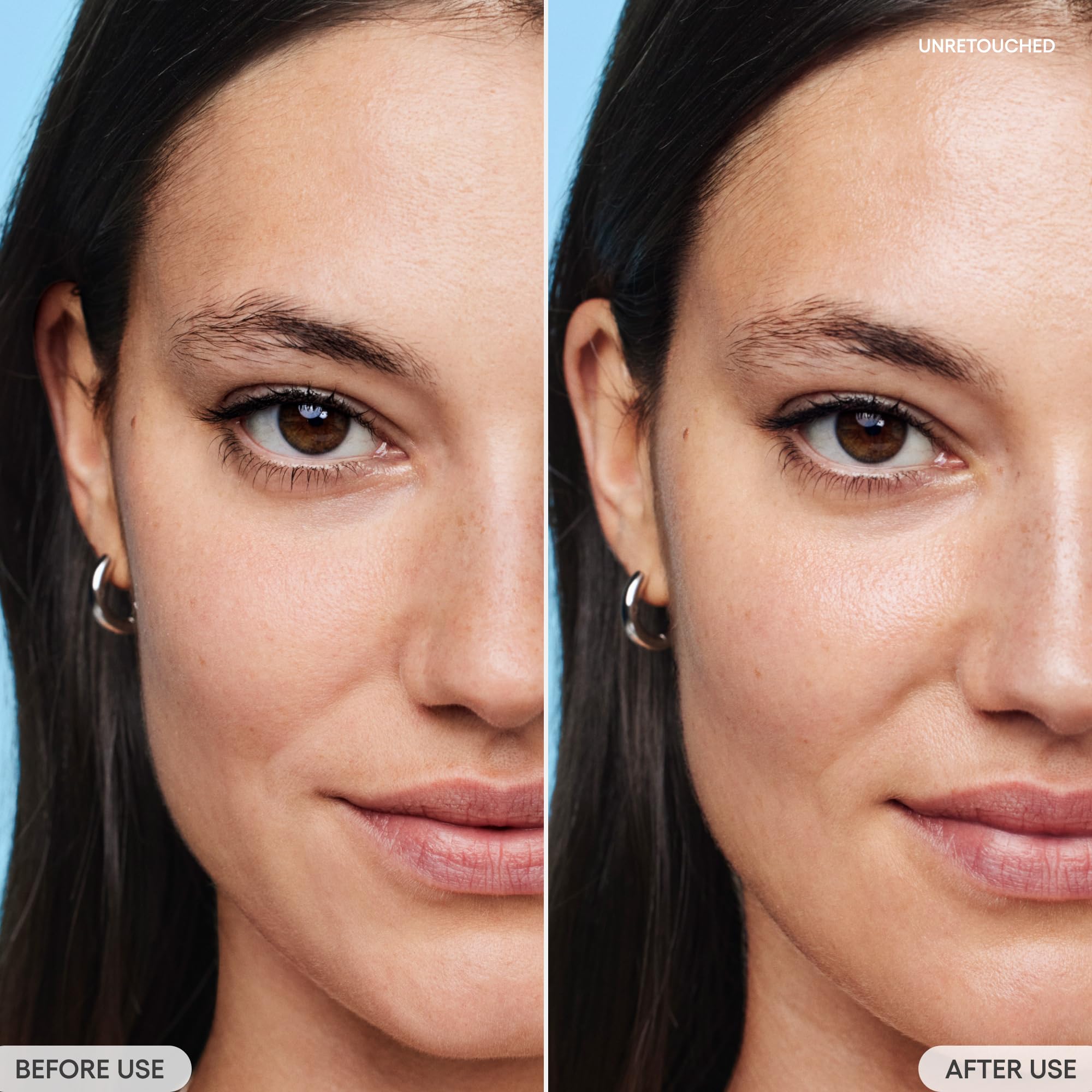 LANEIGE no white cast comparison showing clear finish and natural look