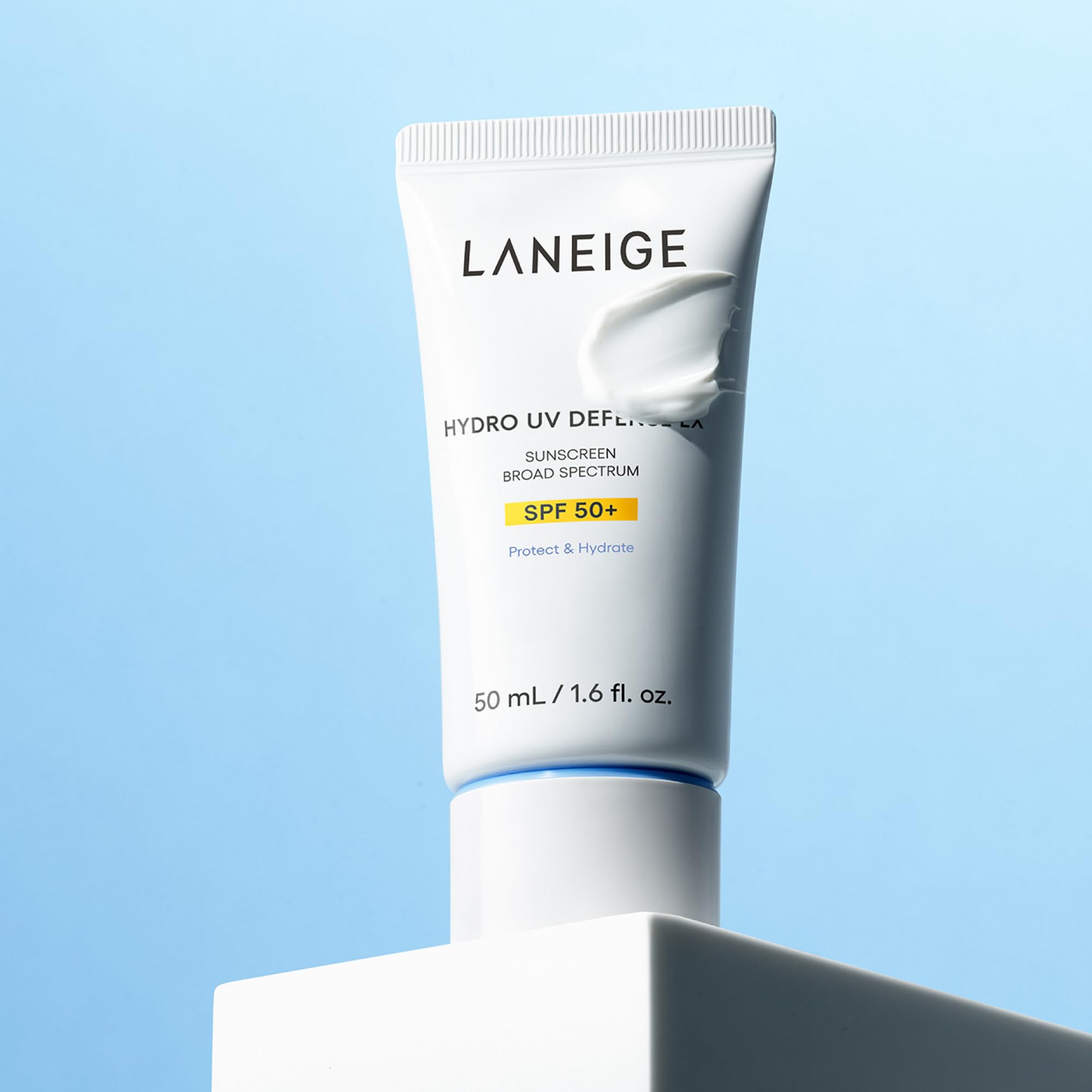 LANEIGE application on face illustrating even coverage and non-greasy finish