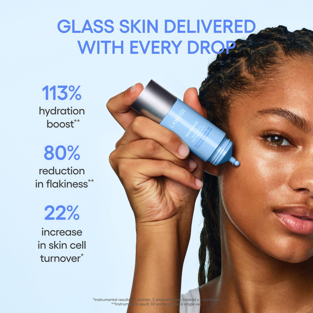 LANEIGE styled in bathroom setting, suggests easy morning or evening use