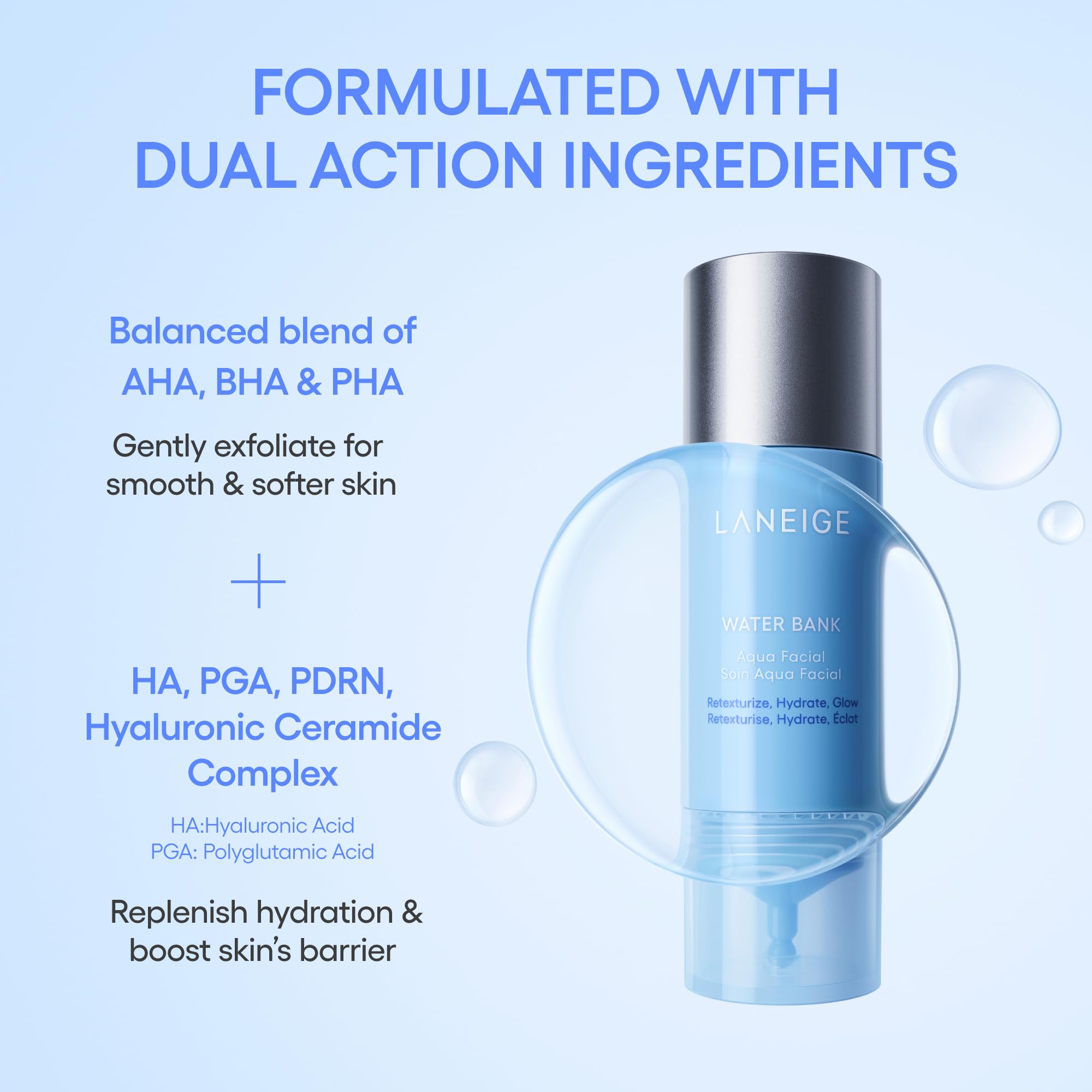 LANEIGE applying serum to hand, demonstrates silky application and quick absorption