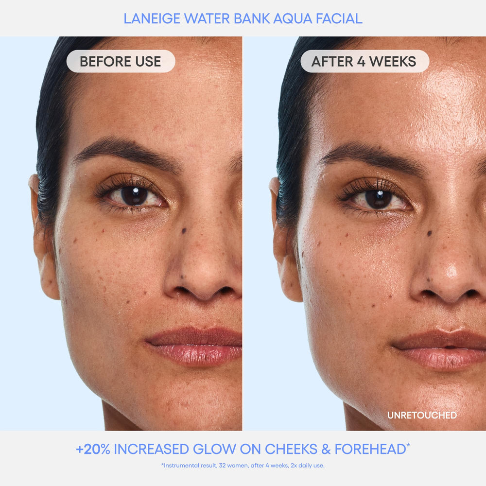 LANEIGE ingredient panel closeup, highlights exfoliants and hydrating actives