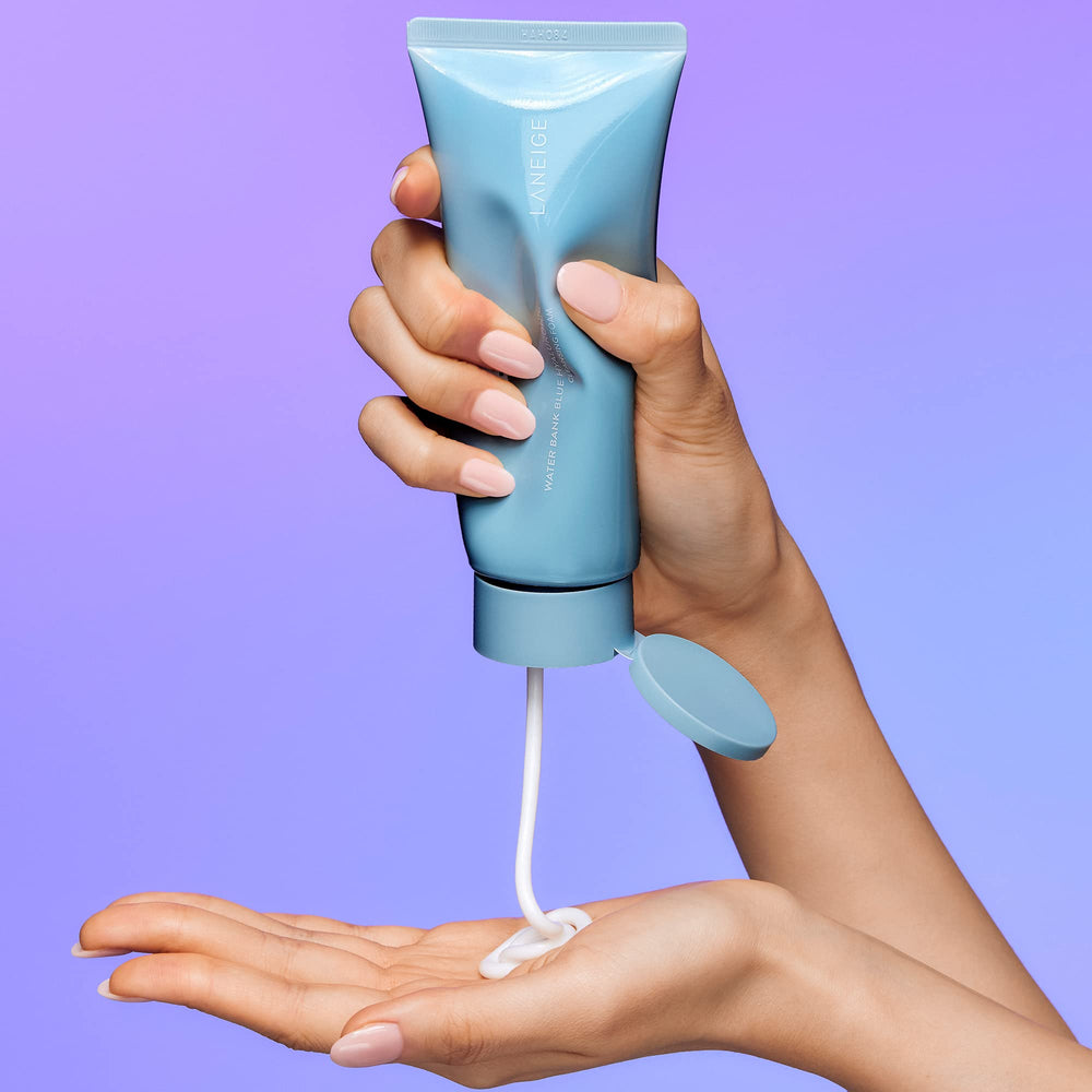 LANEIGE lifestyle bathroom scene showing daily cleansing routine