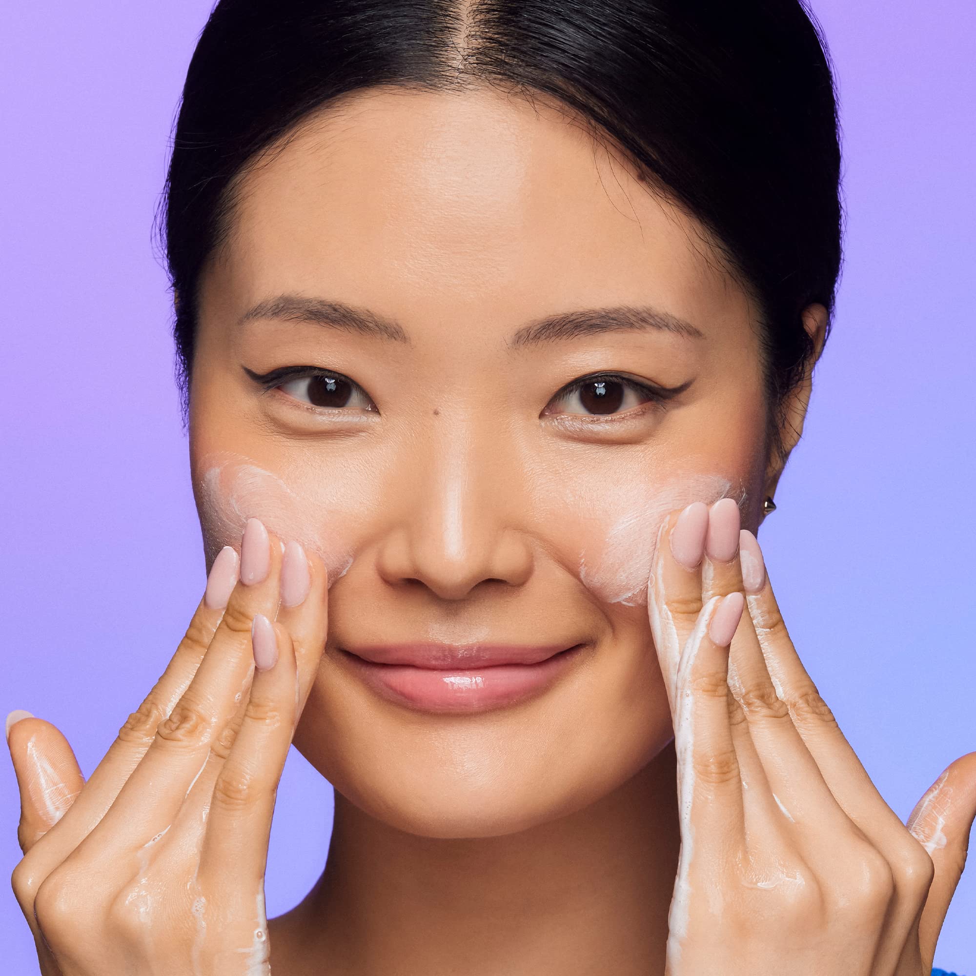 LANEIGE open cleanser tube with lather demonstrating makeup removal