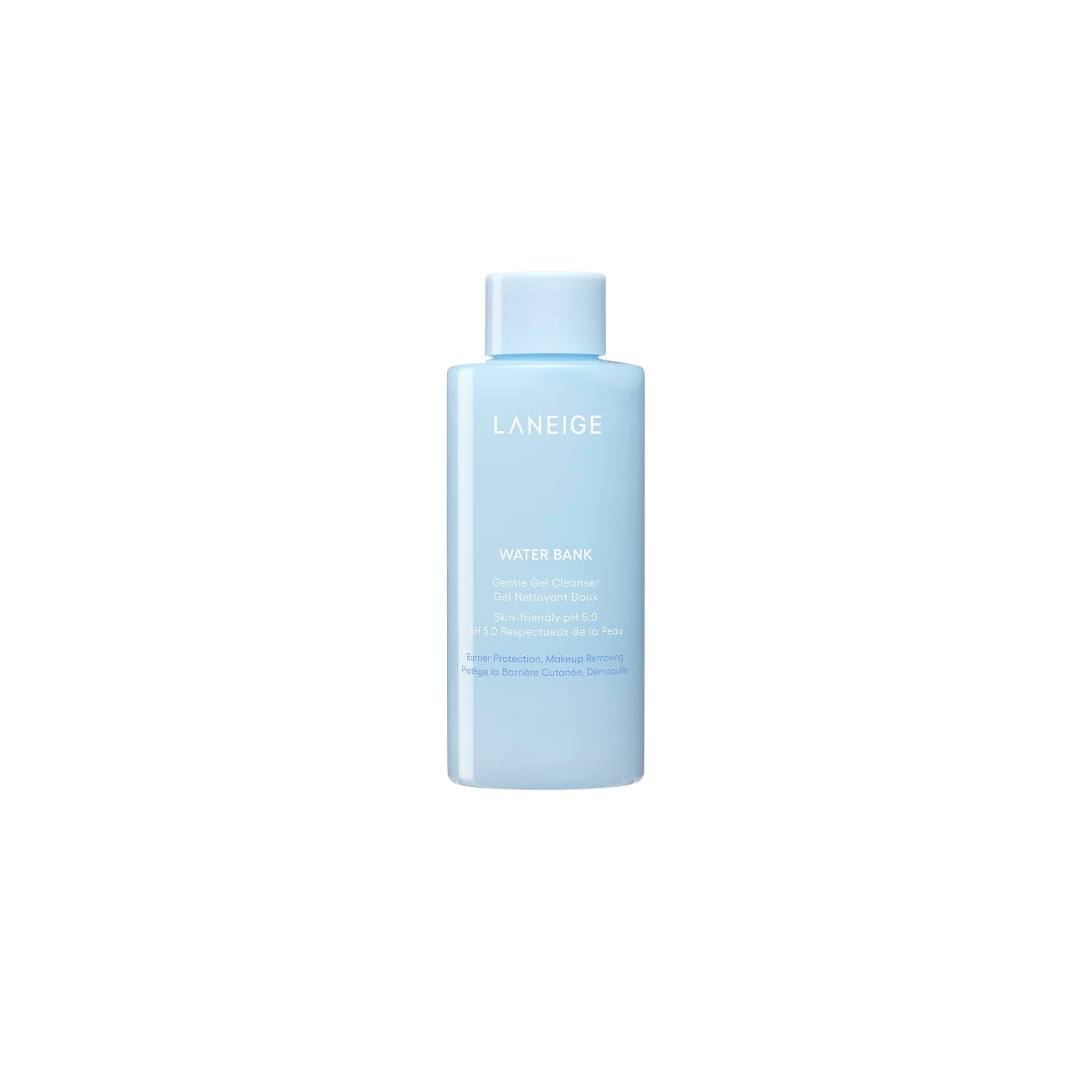 LANEIGE front packaging showing mini gel cleanser and benefits