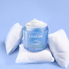 LANEIGE open jar showing smooth gel consistency for overnight use