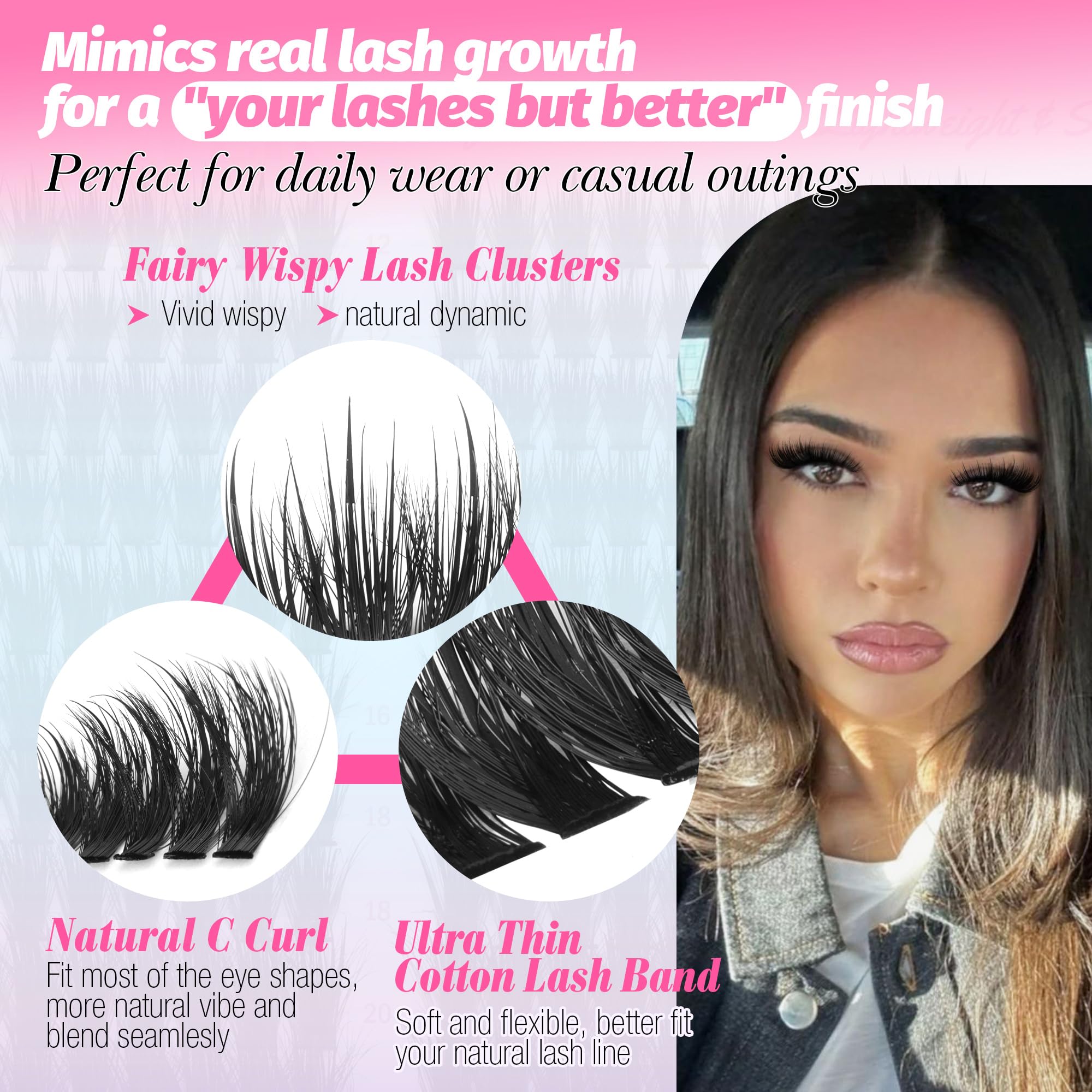 Lanflower 3D lash clusters closeup highlights natural texture and balanced volume