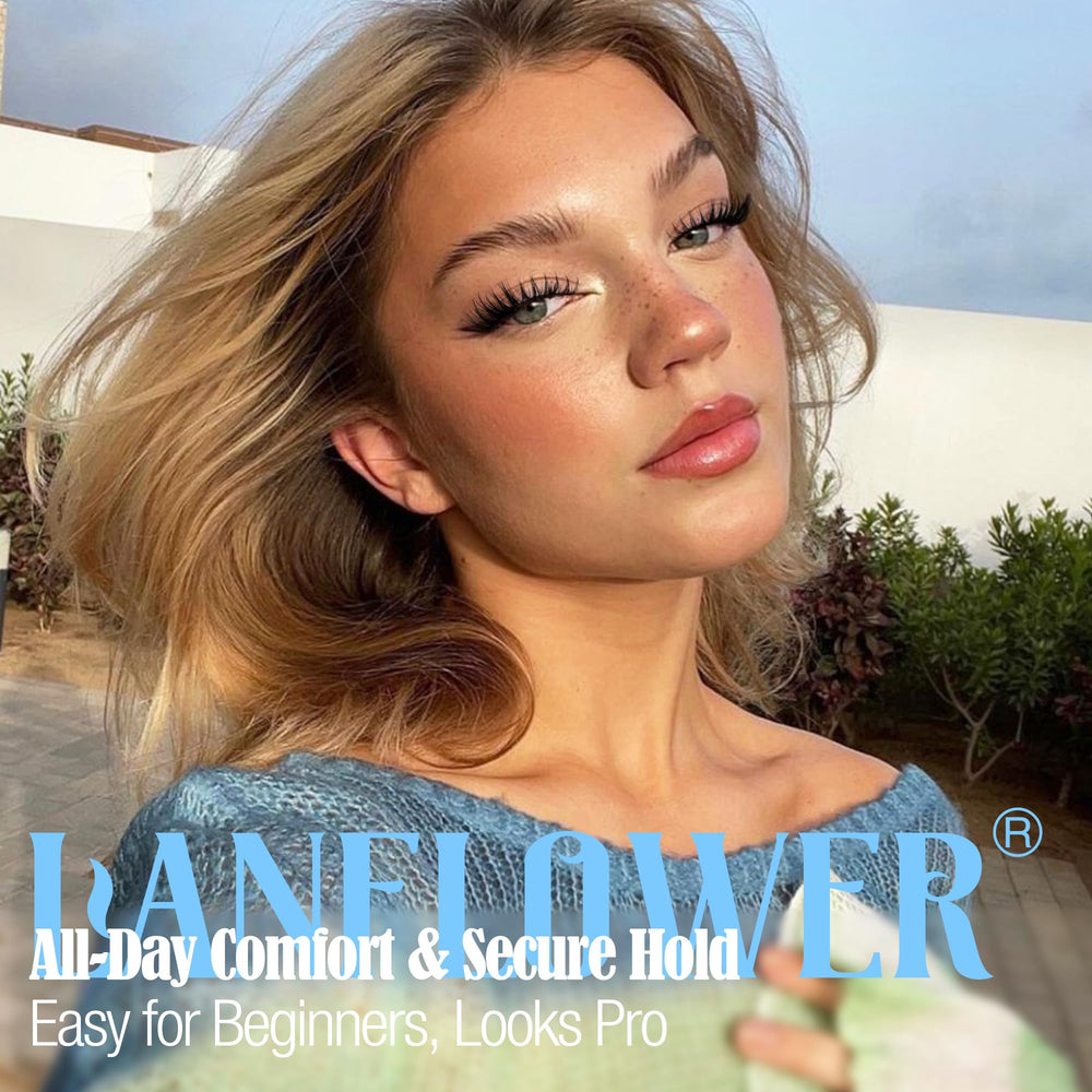 Lanflower Flora Lash Clusters Kit mixed-length 10-18mm creates natural to voluminous looks.