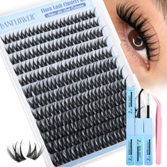 Lanflower Flora Lash Clusters Kit ultra-thin band delivers lightweight, comfortable wear for day-long lashes.