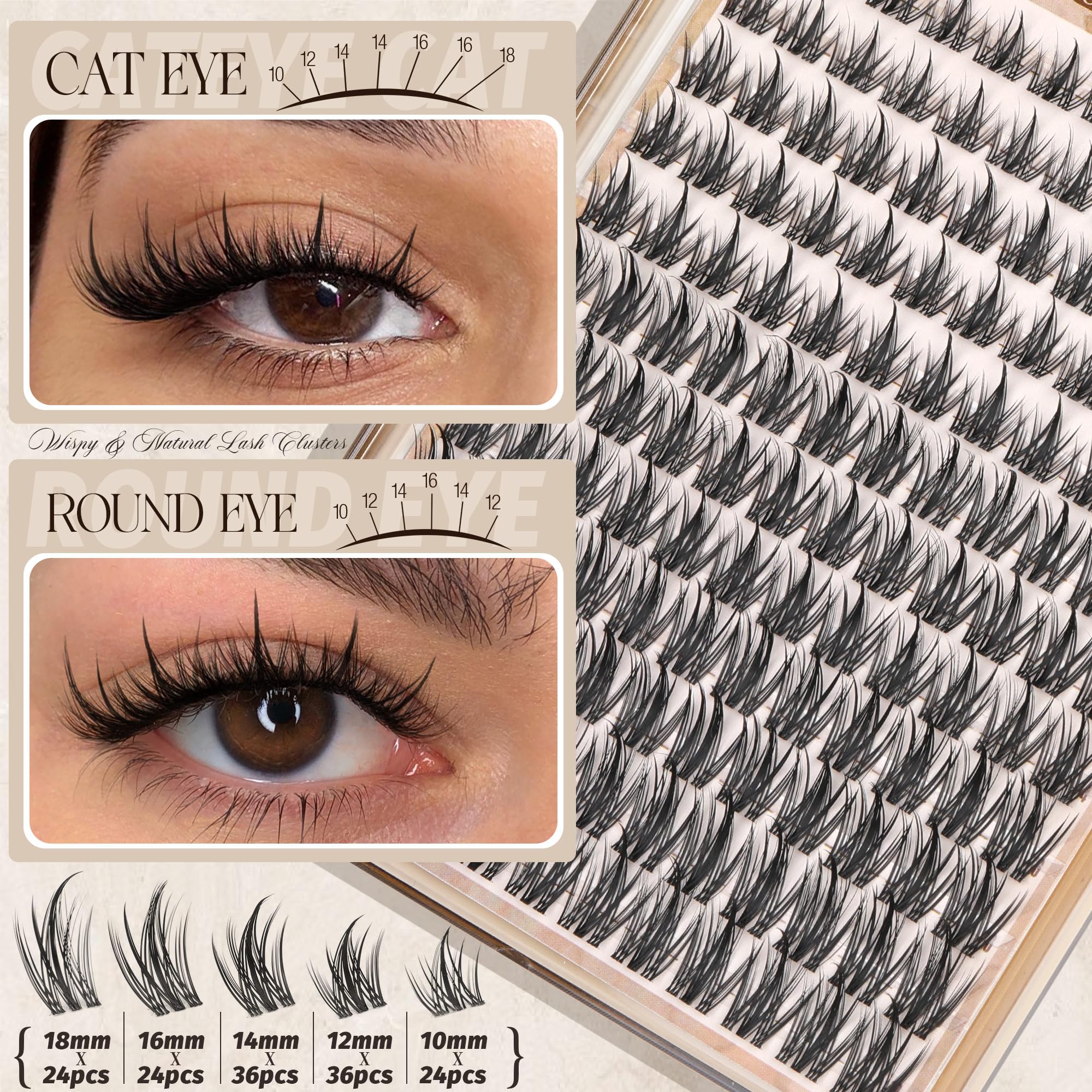 Lanflower invisible-band lashes blend seamlessly for an undetectable finish.