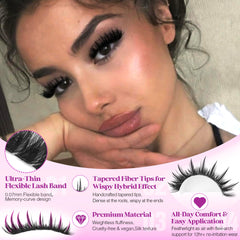 LANFLOWER lash clusters kit close-up reveals fluffy density for dramatic volume.