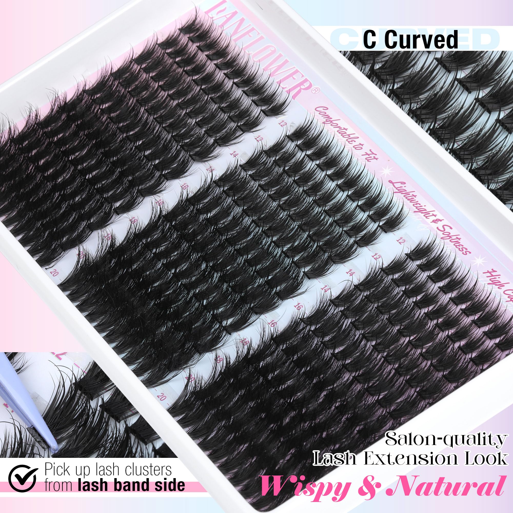Lanflower long wear lash bond seal image emphasizes lasting hold and all day wear