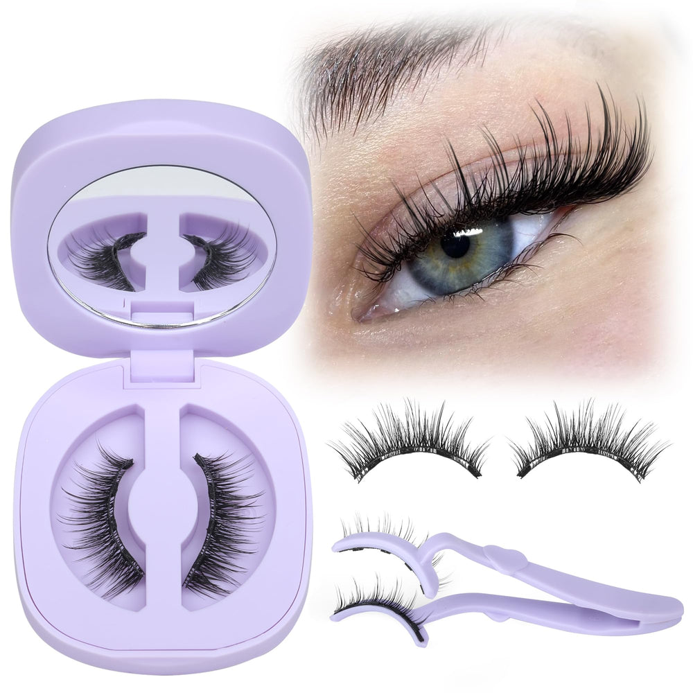 LANFLOWER magnetic eyelash with applicator close-up shows effortless magnetic attachment for quick daily wear.