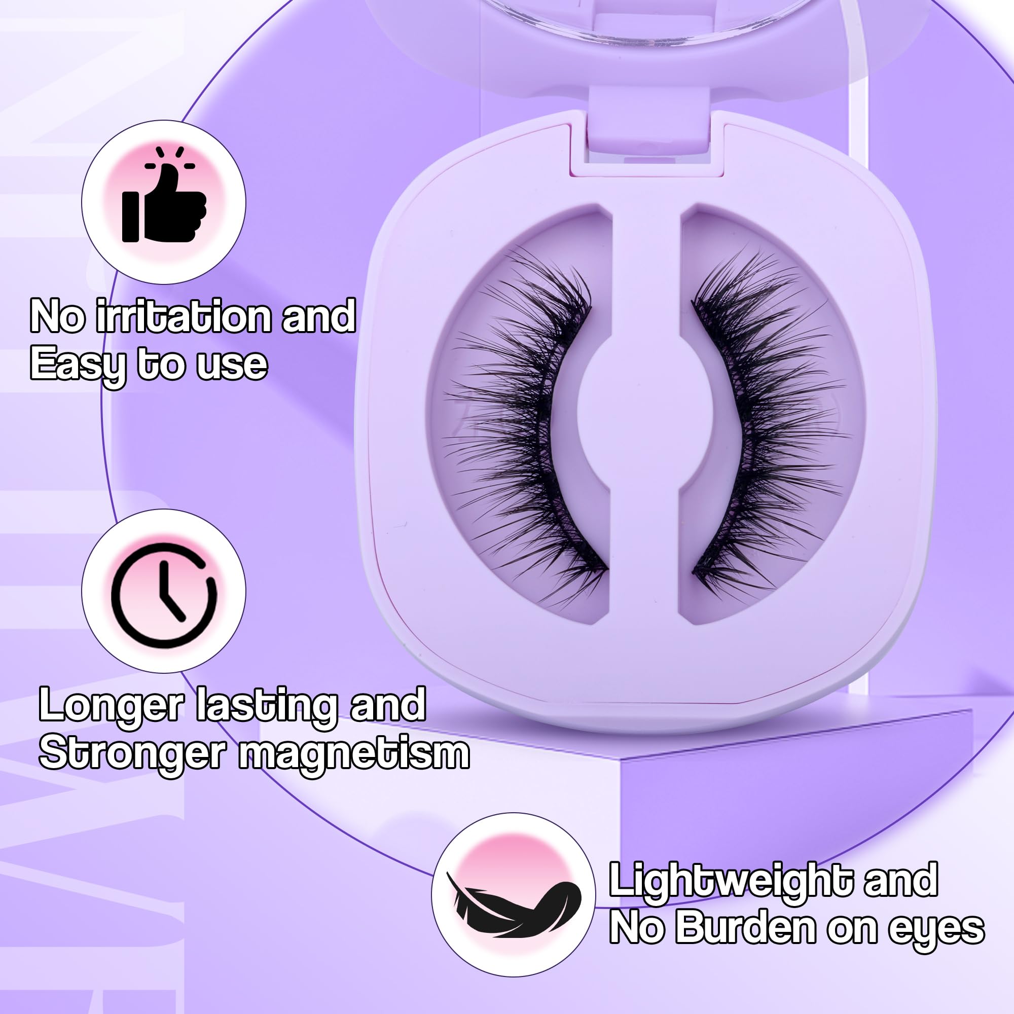 LANFLOWER bundle display showcases lashes and applicator together for easy shopping