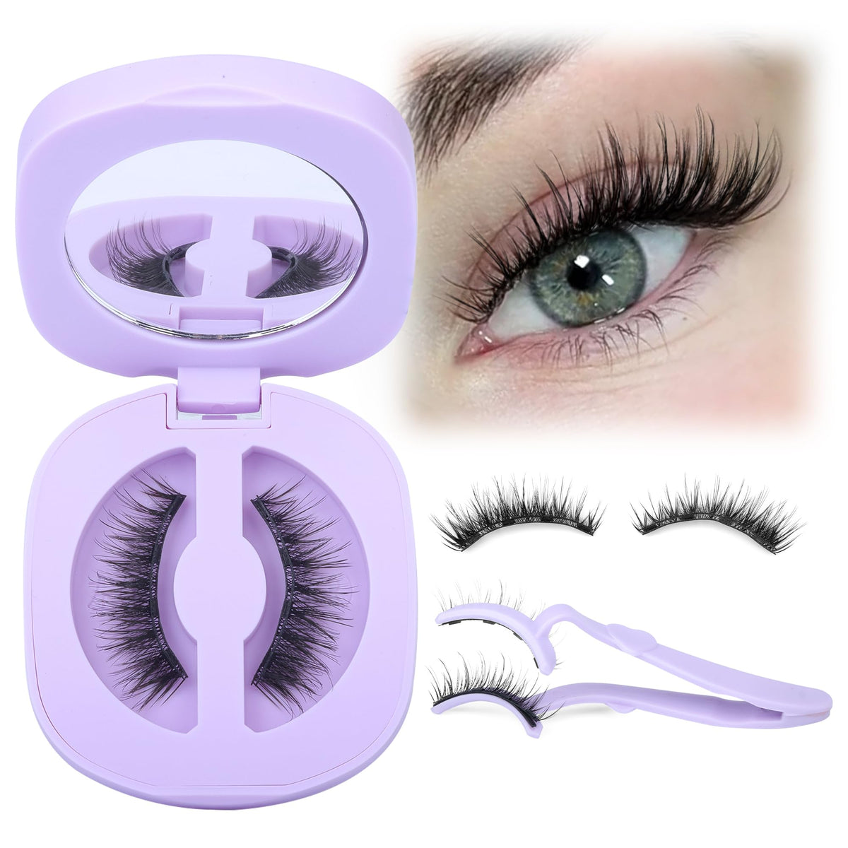 LANFLOWER magnetic eyelashes packaging closeup shows premium presentation for easy gifting