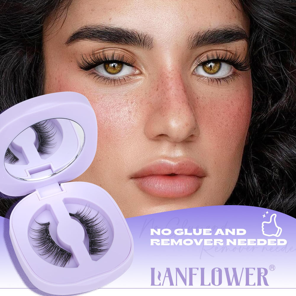 LANFLOWER magnetic lashes removal ease demonstrates simple care for extended wear.