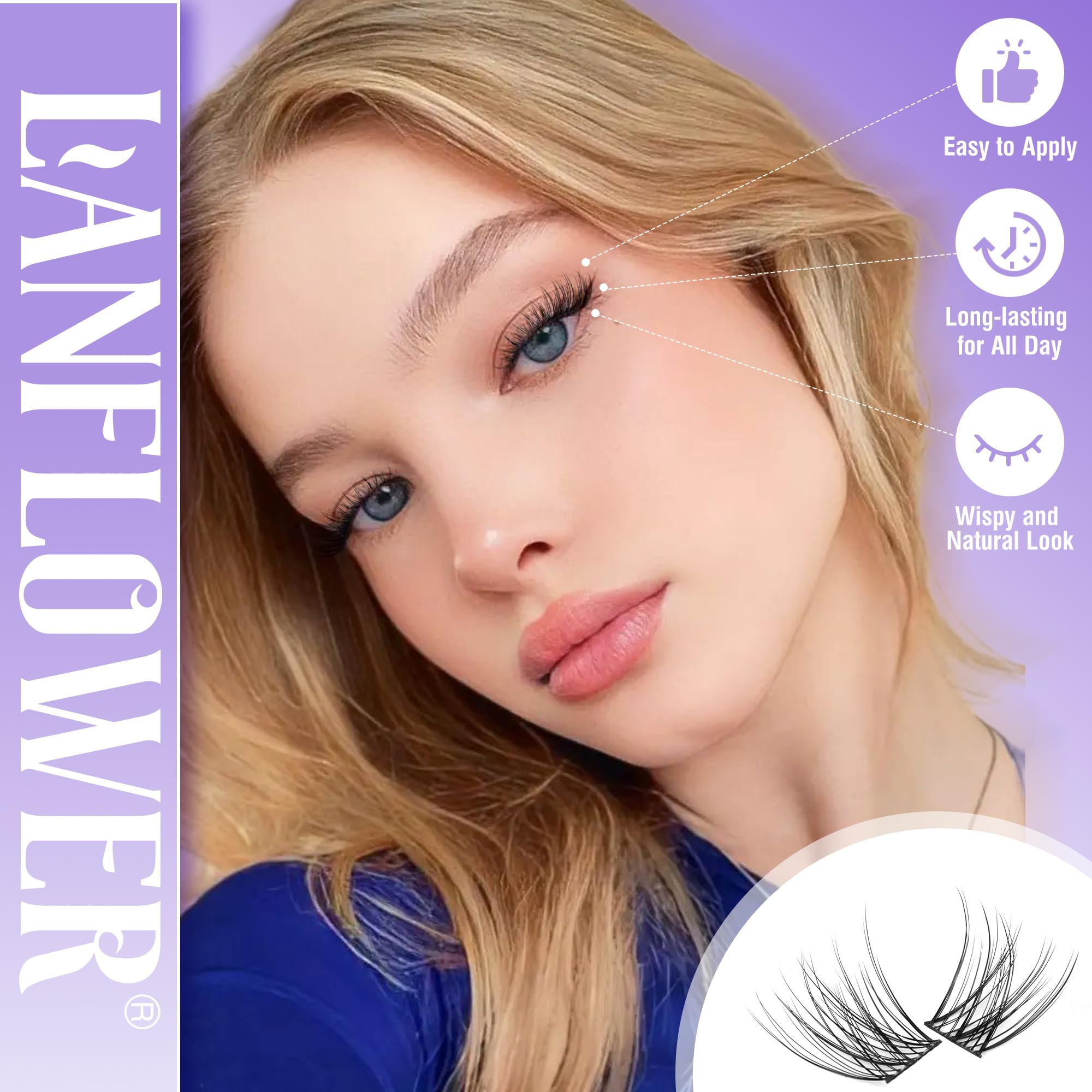 Lanflower precision lash tweezers for precise application