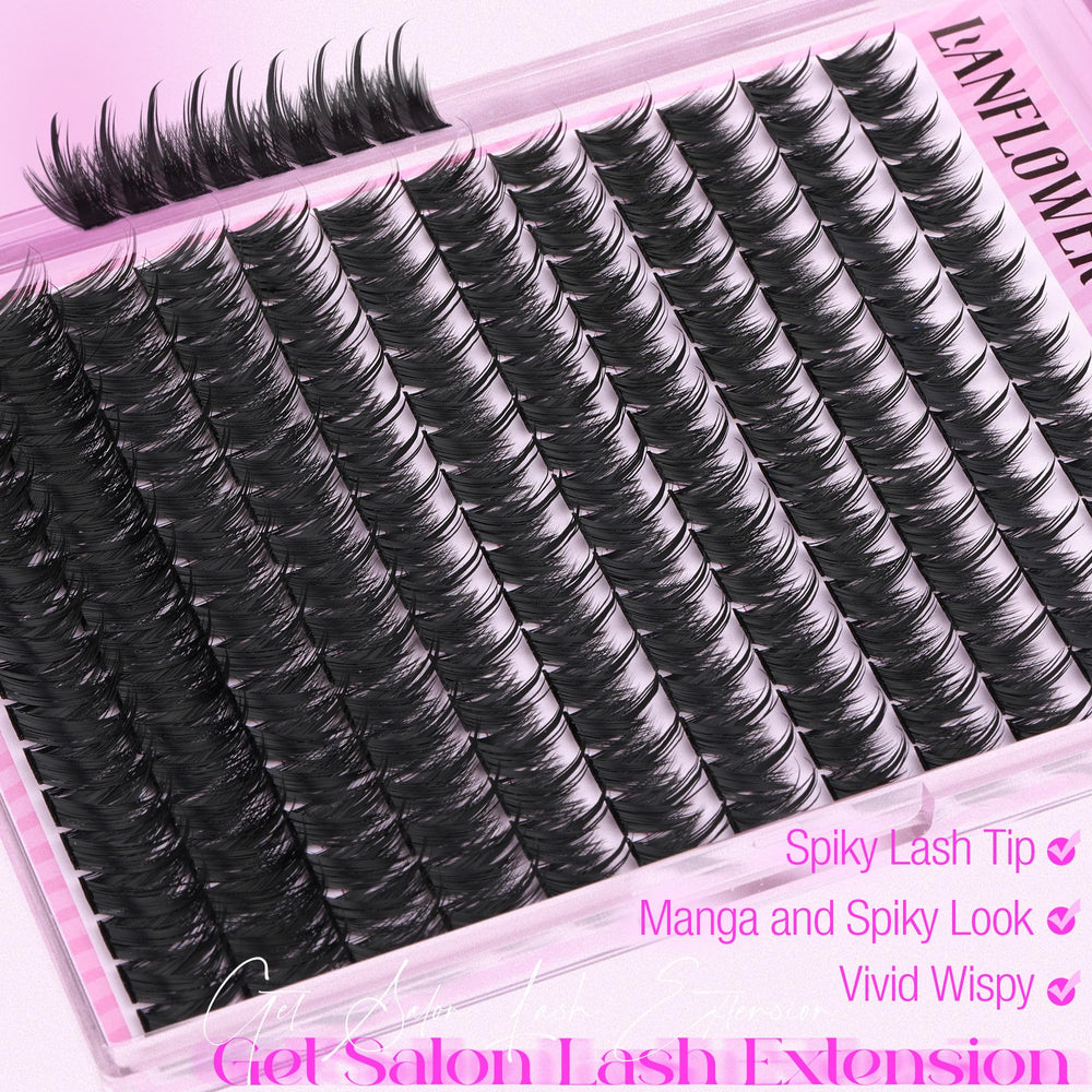 LANFLOWER spiky manga lashes create bold cosplay drama.
