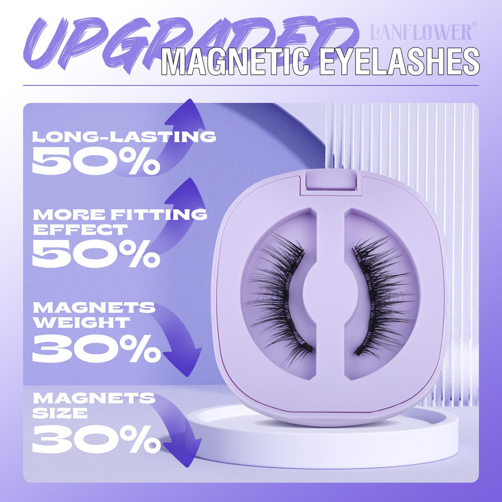 Lanflower waterproof magnetic lashes ready for all-day wear during workouts.