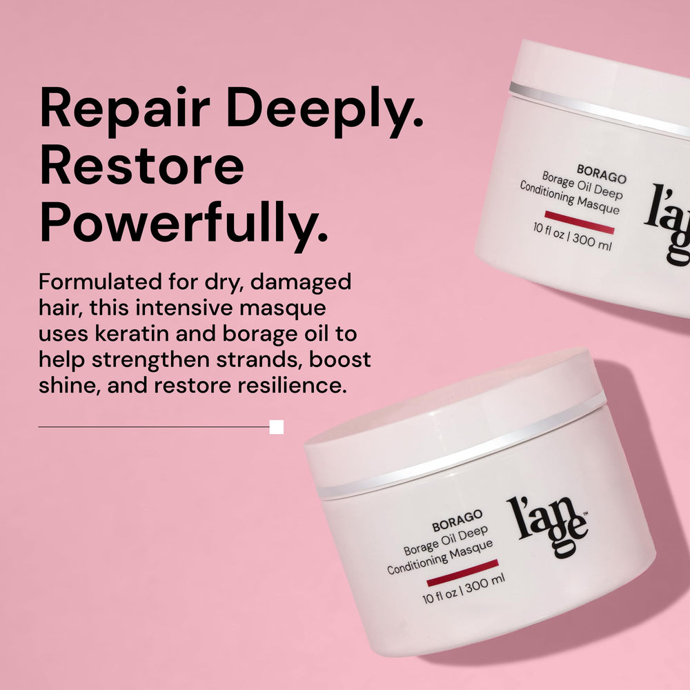 L'ANGE HAIR Borago Masque ingredients highlight borage oil and keratin benefits