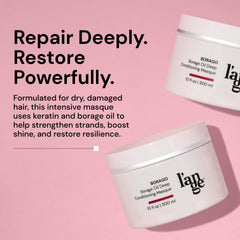 L'ANGE HAIR Borago Masque ingredients highlight borage oil and keratin benefits