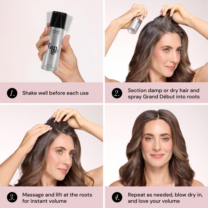 L'ANGE HAIR Grand Début Root Booster on dry hair creates lasting lift
