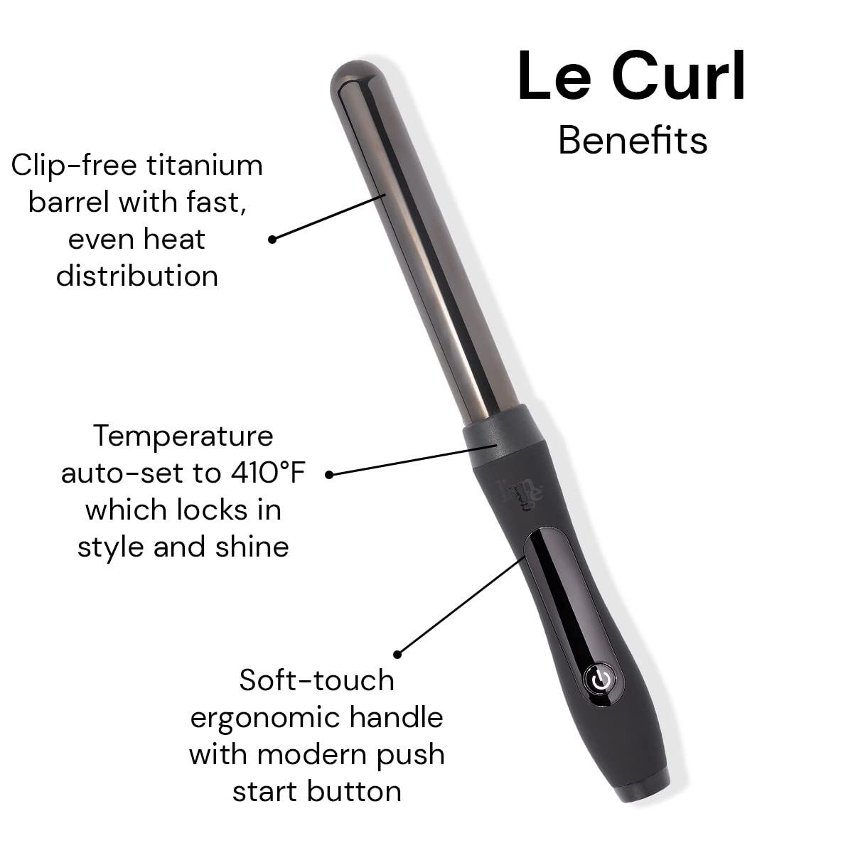 L'ANGE Hair Le Curl clip-free design in action speeds up styling.