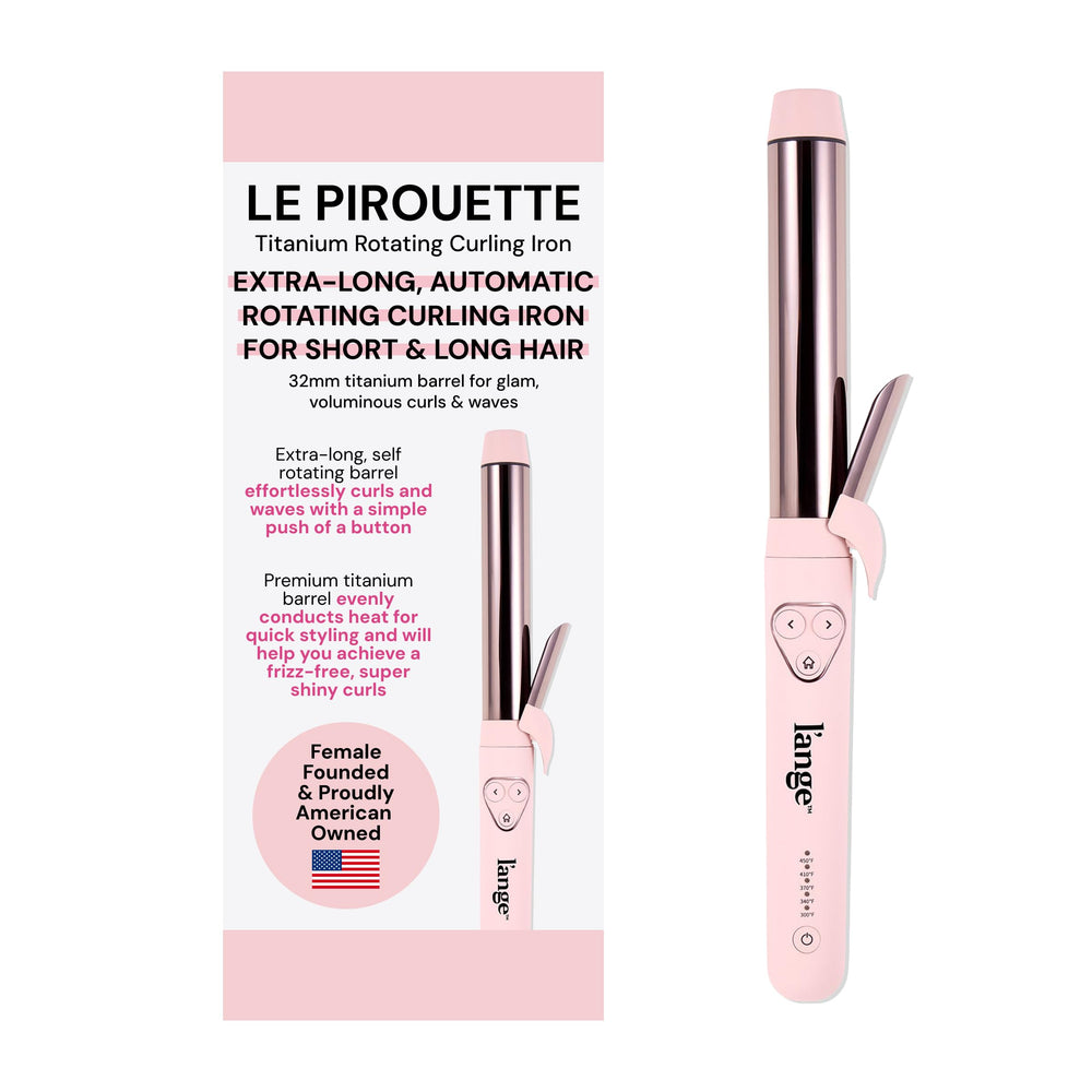 L'ANGE HAIR Le Pirouette front view with titanium barrel for fast, lasting curls