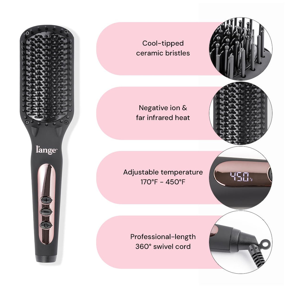 L'ANGE HAIR Le Vite brush with digital controls enables precise temperature tuning.