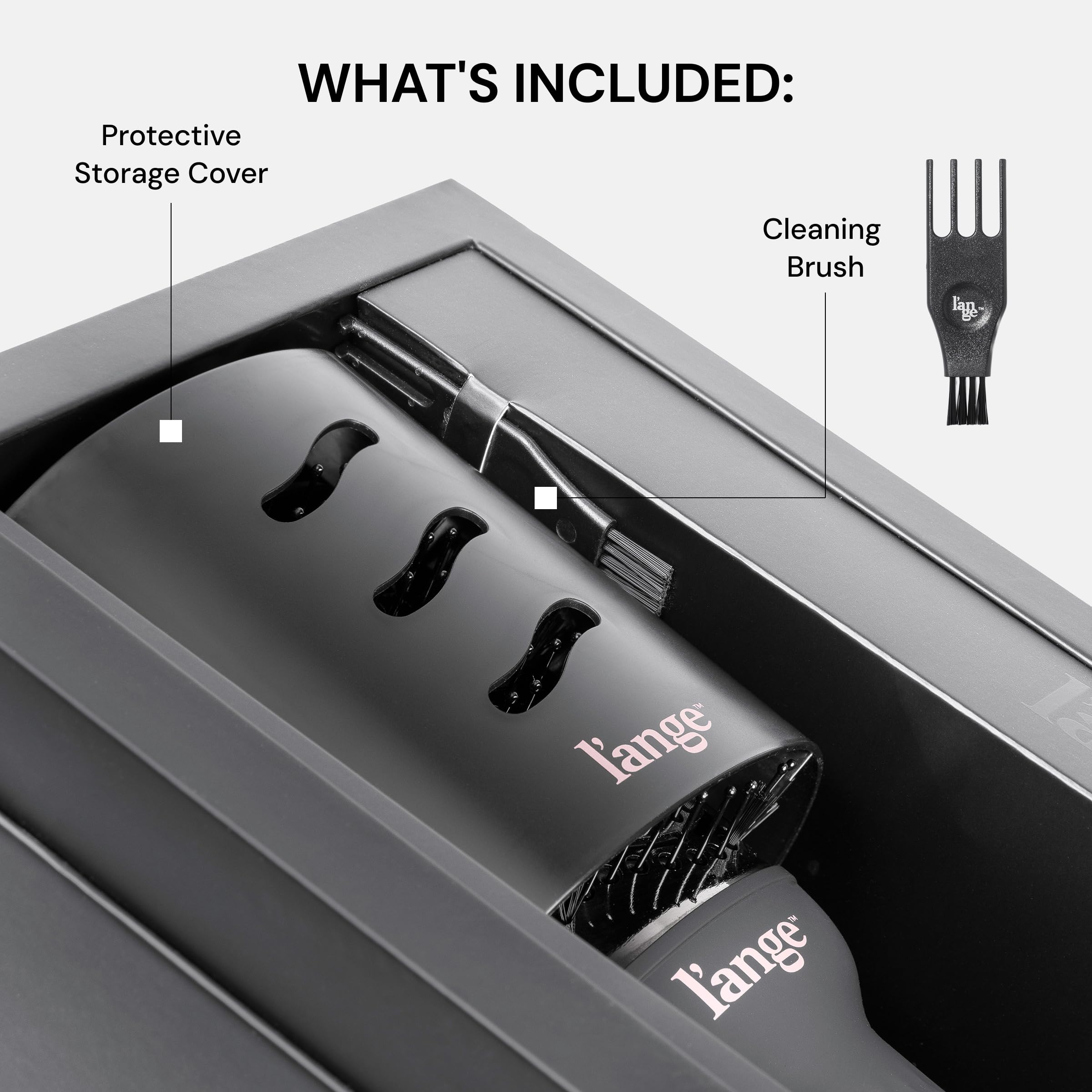 Lange Hair Le Volume cleaning brush included for easy maintenance