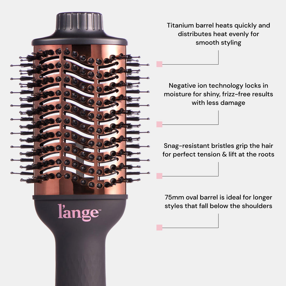 Lange Hair Le Volume 60mm oval barrel close-up for precise shoulder-length smoothing