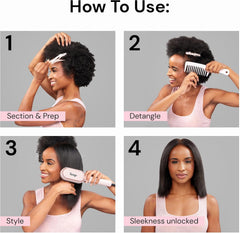 L'ANGE HAIR Mane Pass temperature settings show adjustable heat for all hair types.
