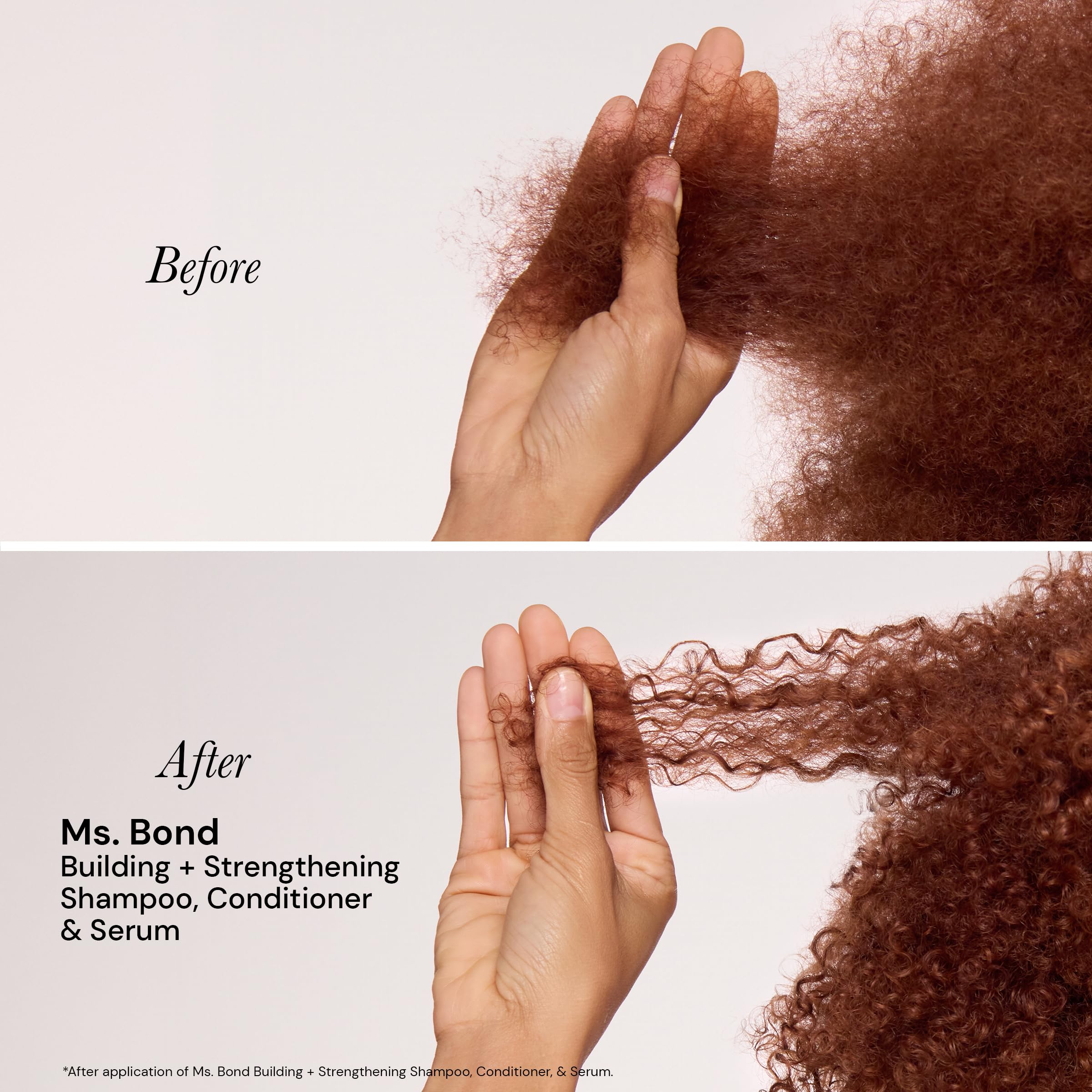 L'ANGE HAIR Ms. Bond Shampoo back view highlights travel-friendly 8 oz bottle.