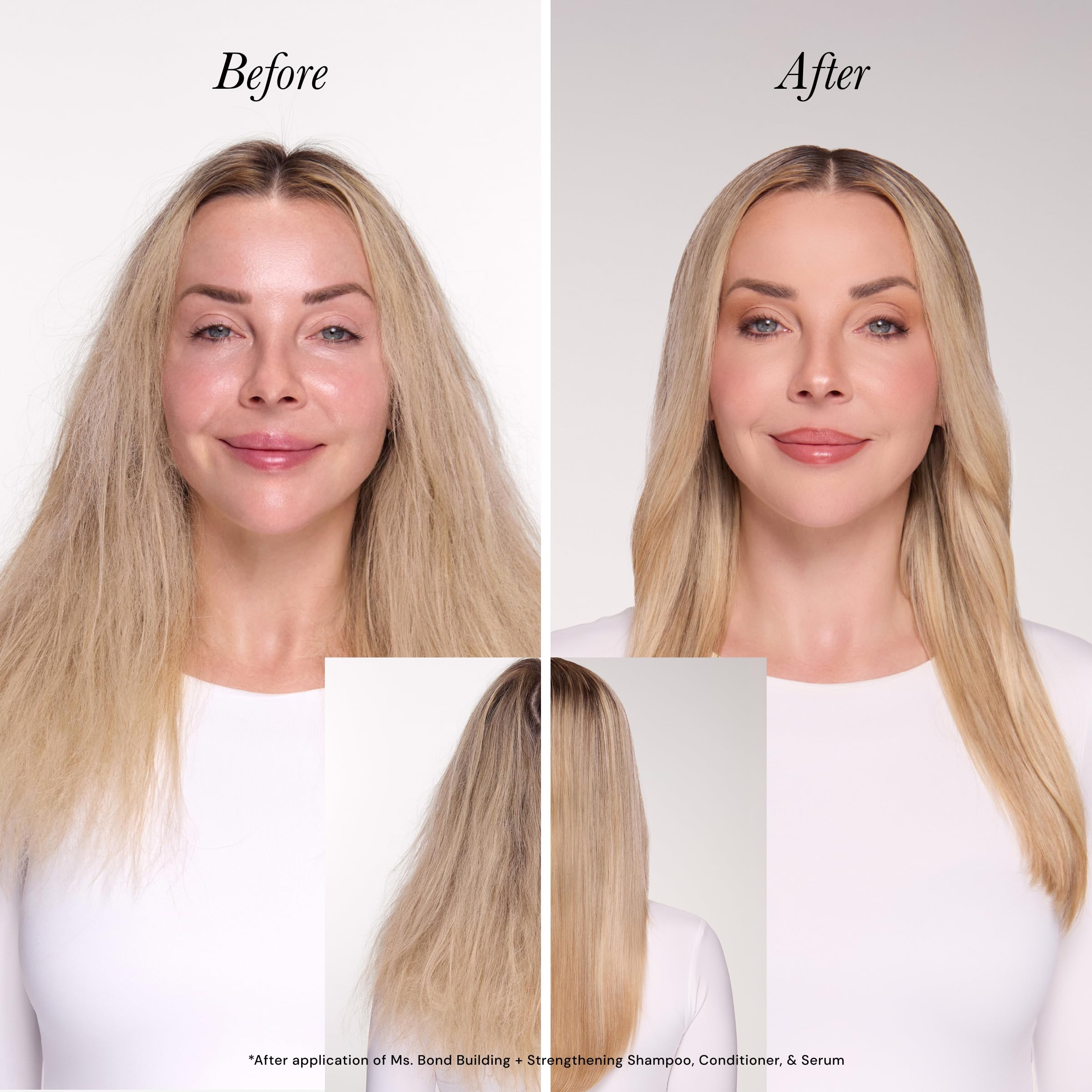 L'ANGE HAIR Ms. Bond Shampoo wet hair application demonstrates heat protection in use.