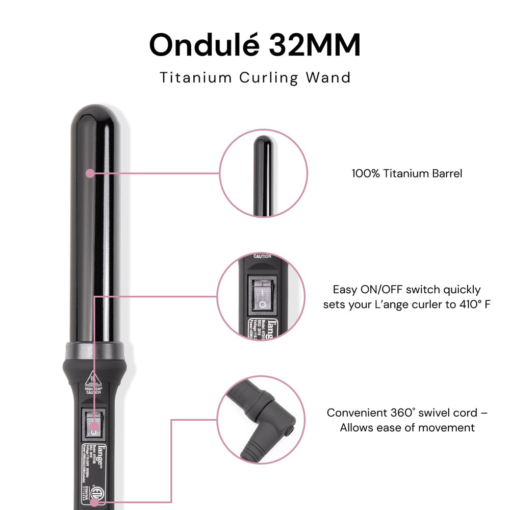 L'ANGE HAIR Ondulé 25mm wand offers versatile, windswept curls.