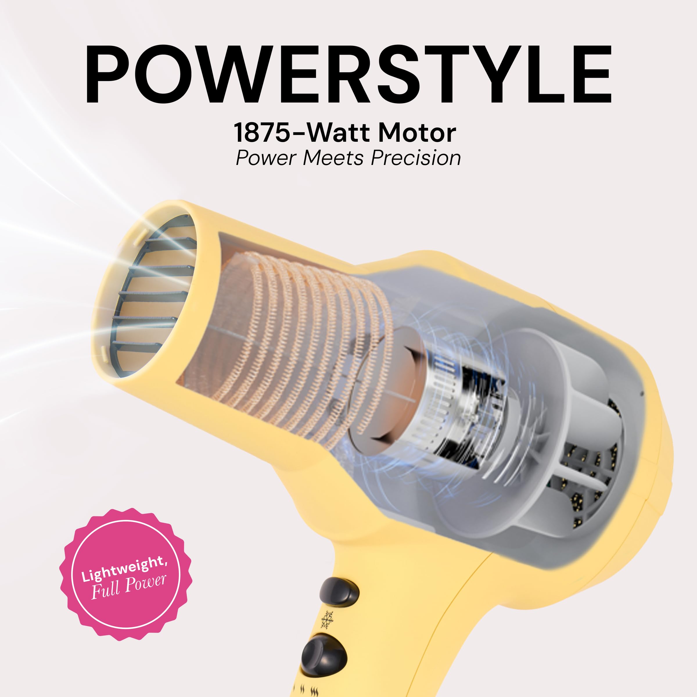 L'ANGE HAIR PowerStyle Ionic Turbo Dryer concentrator attachment for precise shaping.