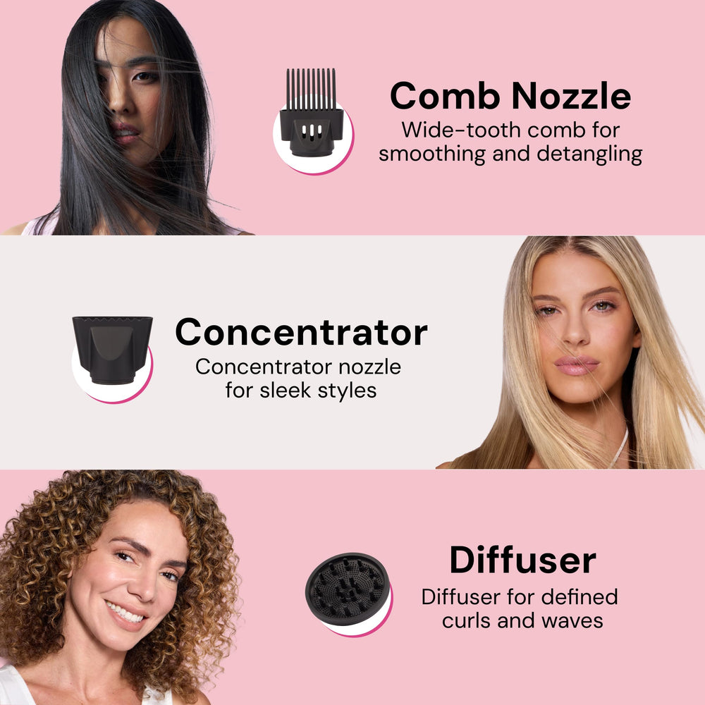 L'ANGE HAIR PowerStyle Ionic Turbo Dryer in use delivering smooth, shiny results.